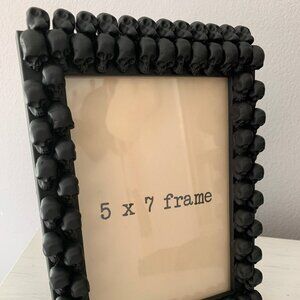 5x7 Matte Black Skull Picture Print Tabletop Wall Frame Gothic Spooky Halloween